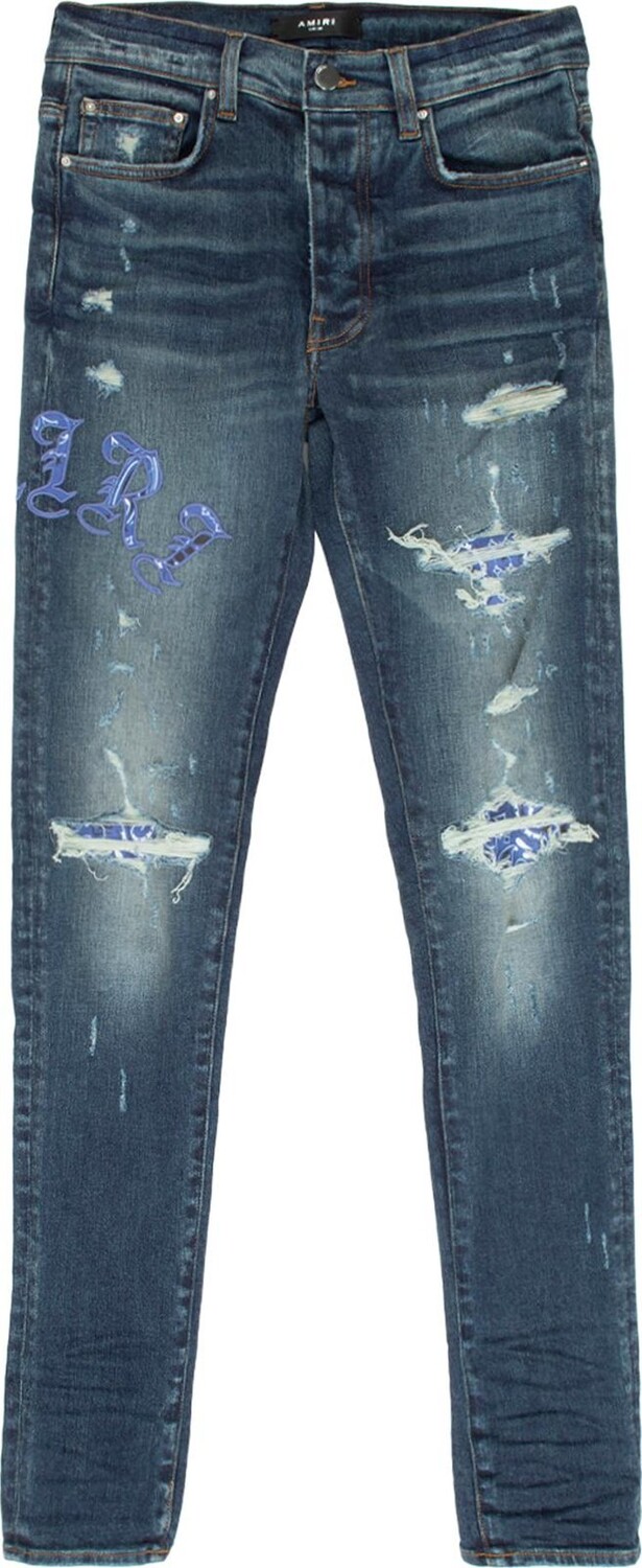

Джинсы Amiri Skinny Old English Logo Jean 'Deep Classic', синий