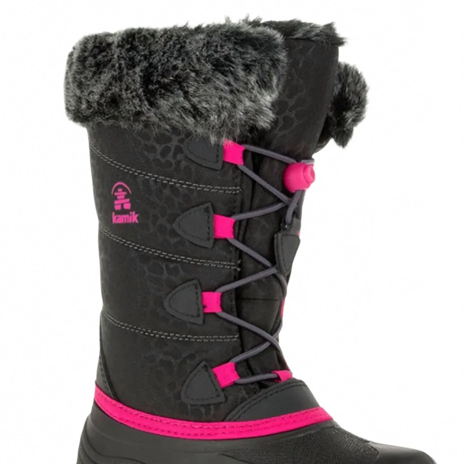 Детские зимние сапоги водонепроницаемые Snowgypsy 3 Boot kamik, Black Rose — фото 3