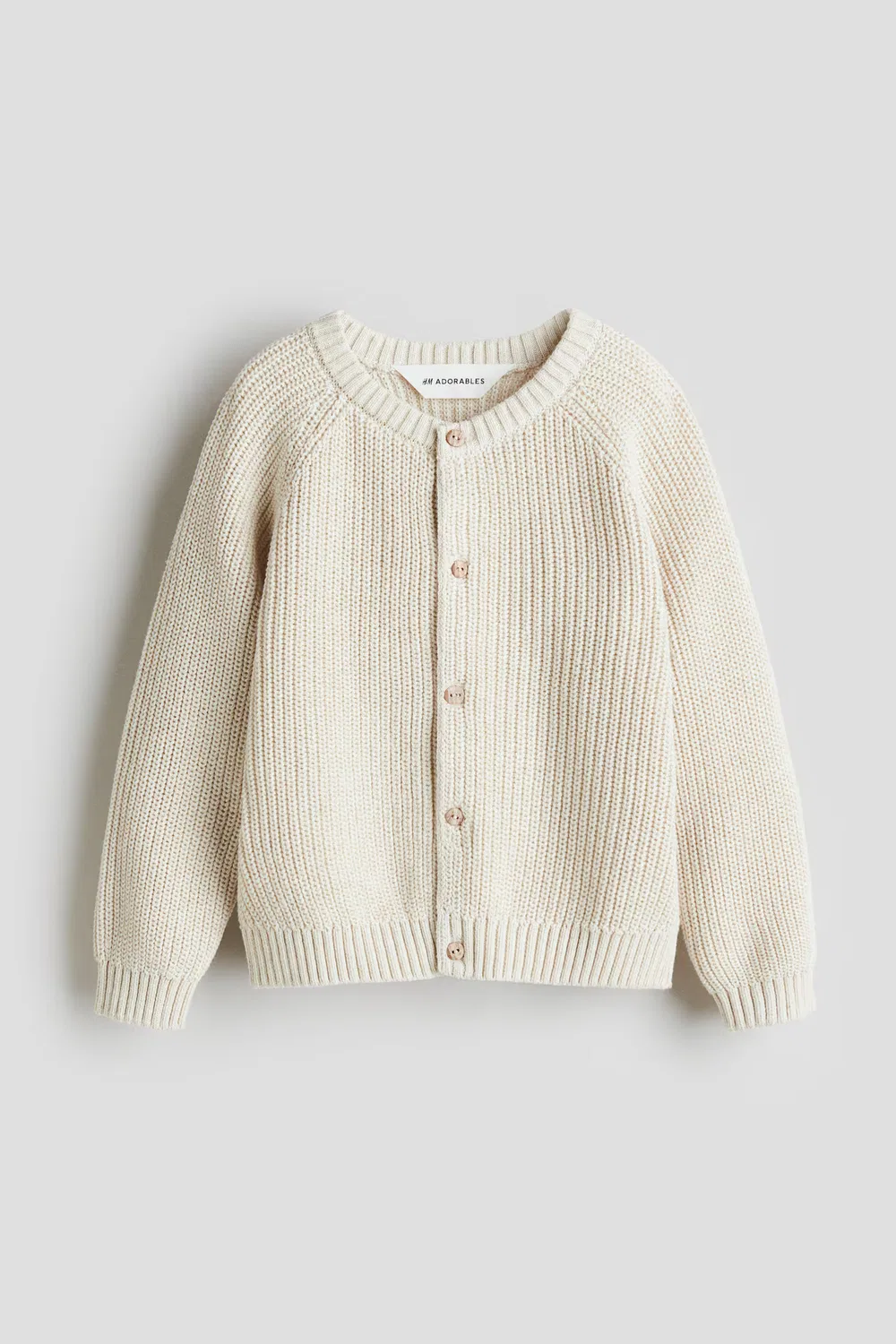 Вязаный кардиган из хлопка H&M, Hellbeige