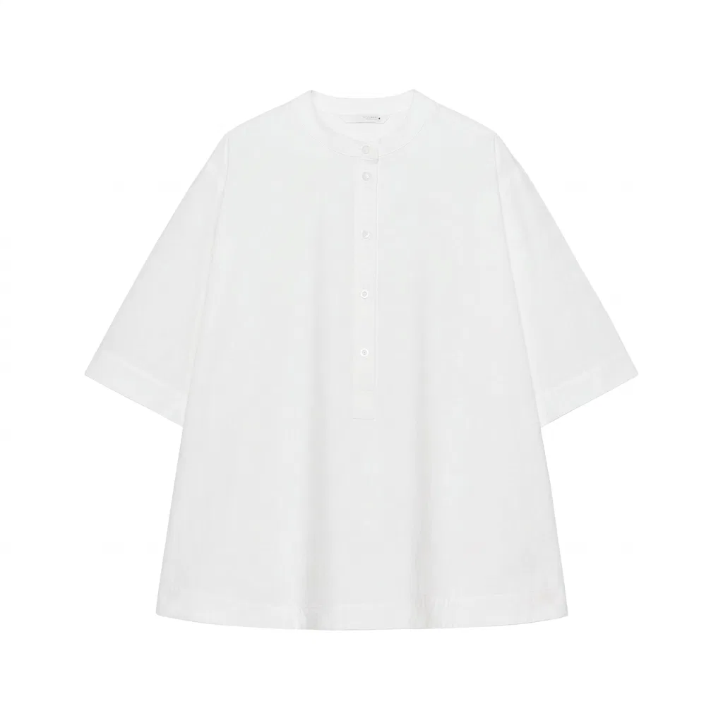 ZARA Женская рубашка с круглым вырезом ZW Shirts White