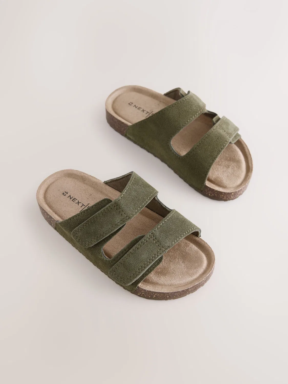 Сандалии слайдеры Khaki Suede Next, хаки