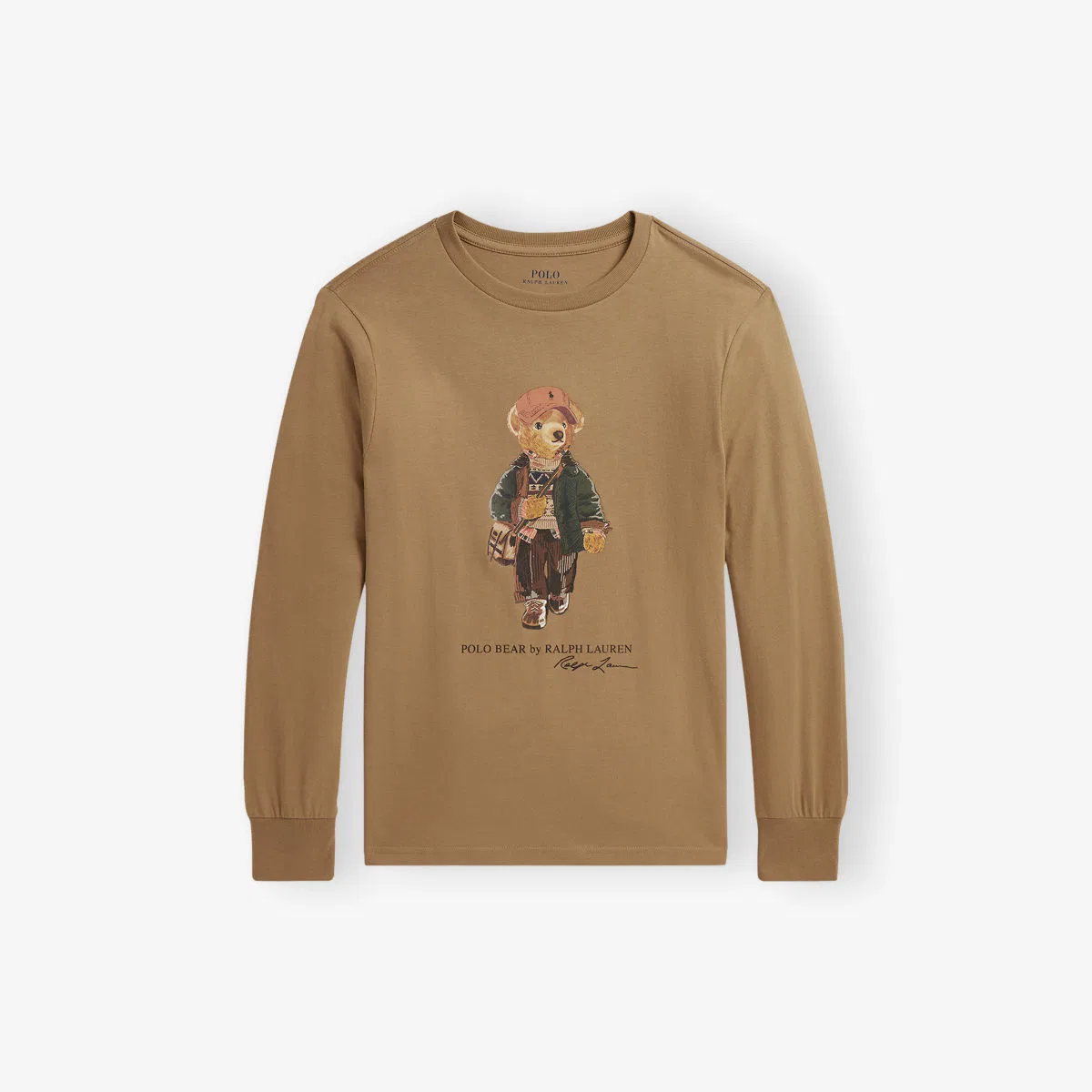 Хлопковая толстовка с логотипом Country Bear для мальчиков Polo Ralph Lauren, коричневый