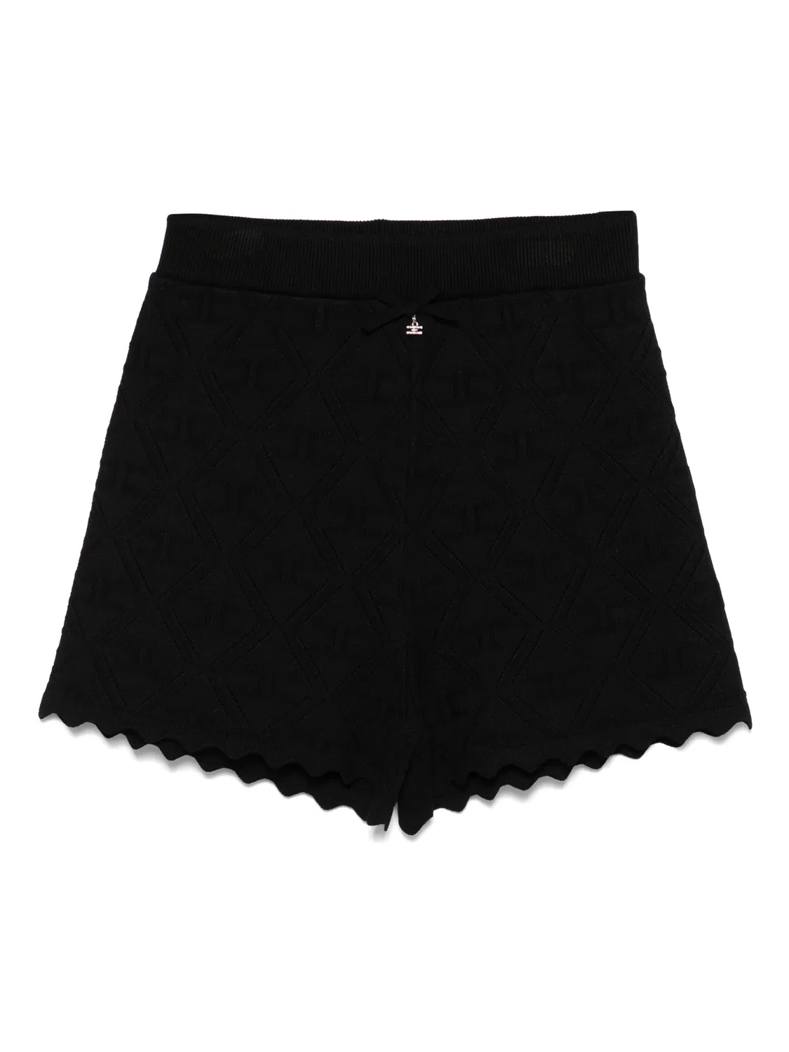Шорты с жаккардовым логотипом Elisabetta Franchi, черный