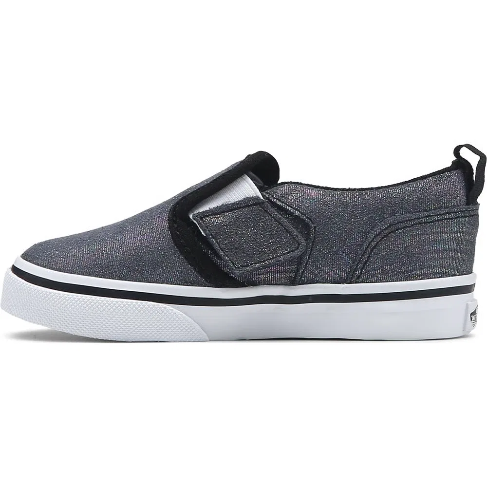Детские слипоны Asher для малышей Vans, Black/Shimmer — фото 3