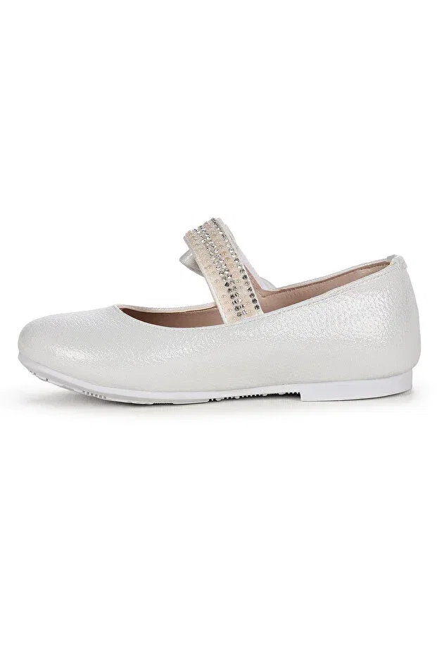 Детские балетки для девочек из искусственной кожи Cerry vakko velcro girl's stone ballerina shoes Kiko Kids, Sedef — фото 4