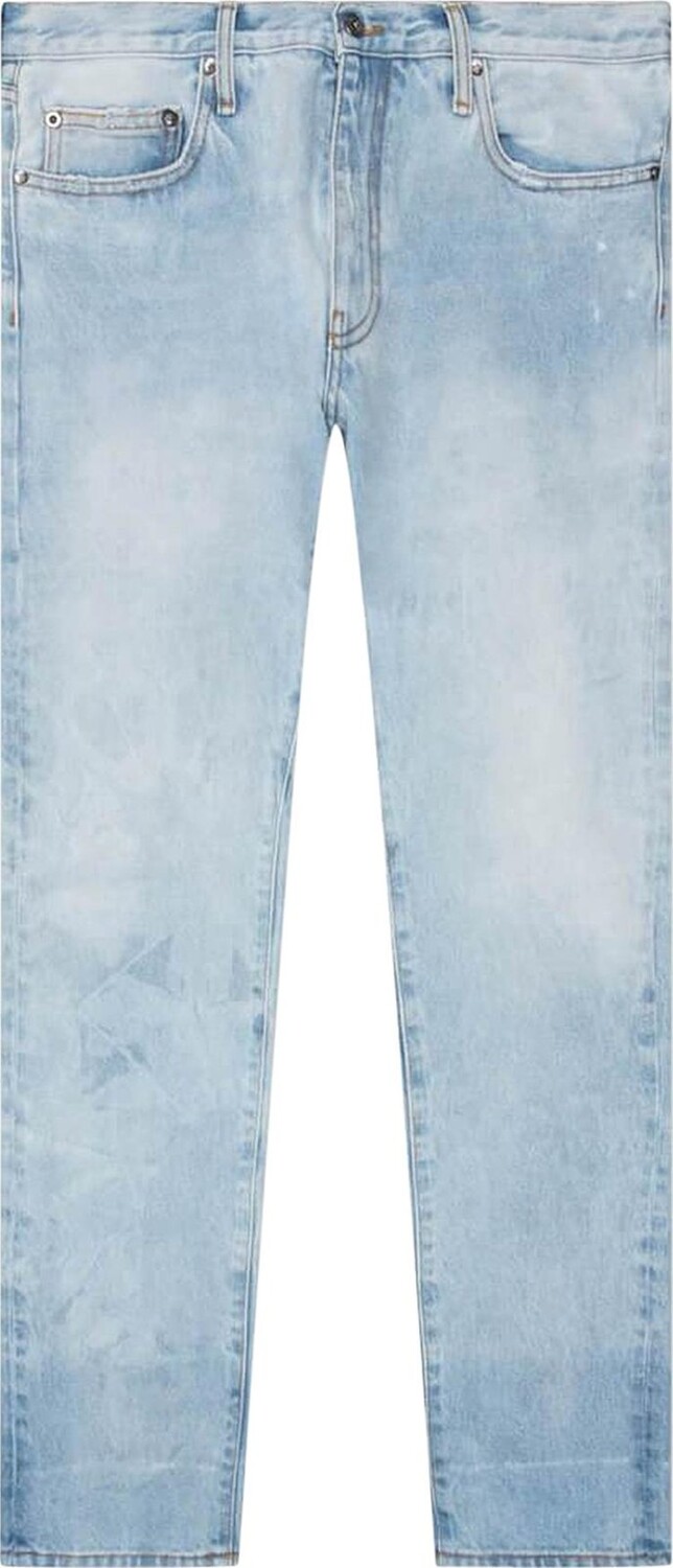 

Джинсы Off-White Diag Slim Jeans 'Bleach Blue/White', синий