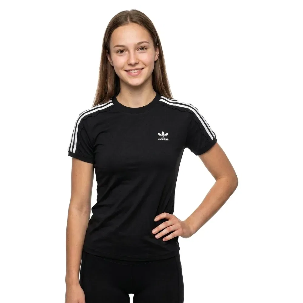 Женская футболка с кружевной вставкой Lace 3 Stripes Adidas Originals, Black