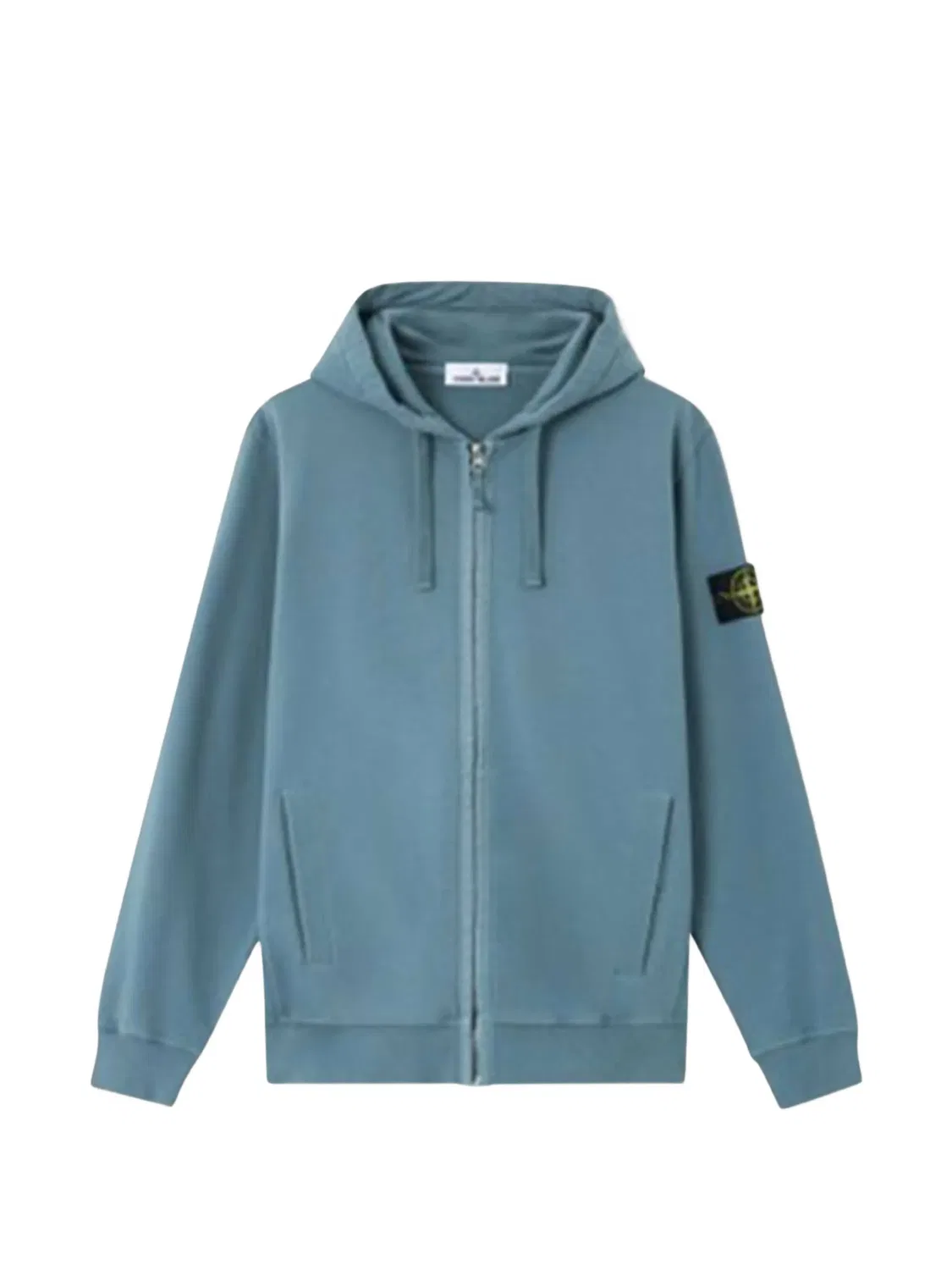 Худи на молнии из органического хлопка Stone Island, синий