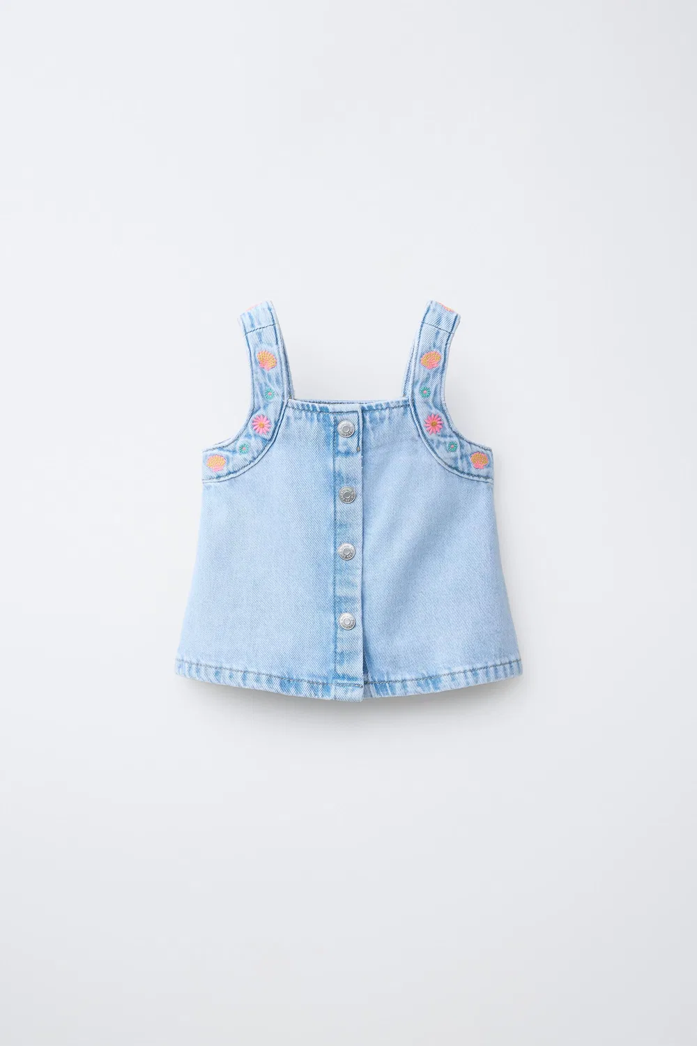 Джинсовый топ с вышивкой ZARA, Blue