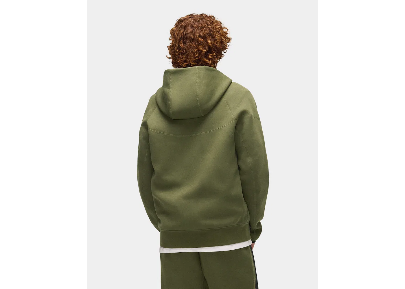 Мужская худи с длинным рукавом Nike Sportswear Tech Fleece Windrunner Full-Zip Hoodie Nike, Medium Olive/Black — фото 4