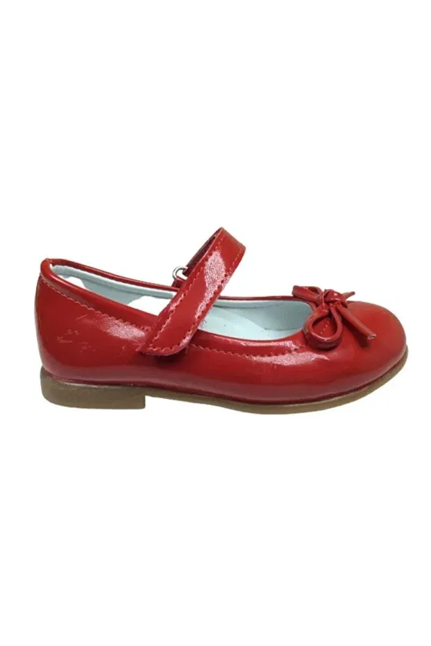Детские балетки для девочек с ортопедической стелькой Ortopedikal 1010 baby red patent leather mustache bow girls' ballerina shoes 100% leather evening dress wedding shoes Generic Brands, Red