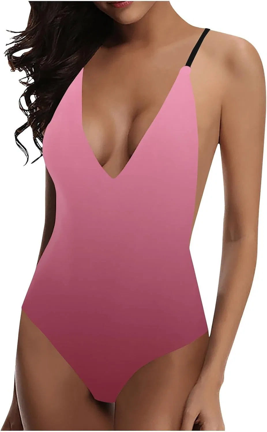 Женский слитный купальник с завышенной талией, Hot Pink