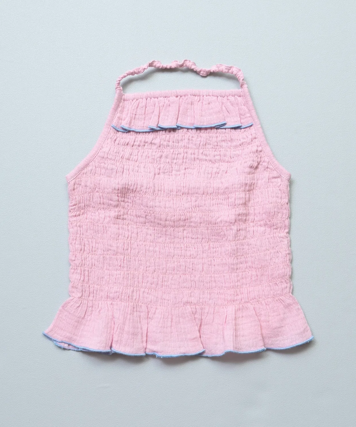 Детский топ-туника на пуговицах с рюшами, модель W Газа Shiring Halter Neck MARKEY'S, Pink