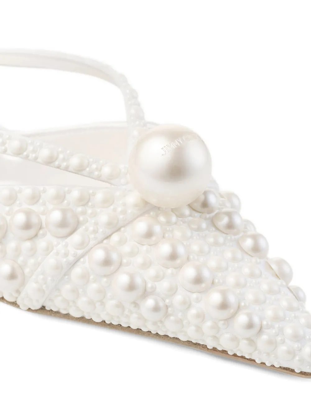 Мюли Sana 50 с заостренным носком и жемчугом JIMMY CHOO, белый — фото 3