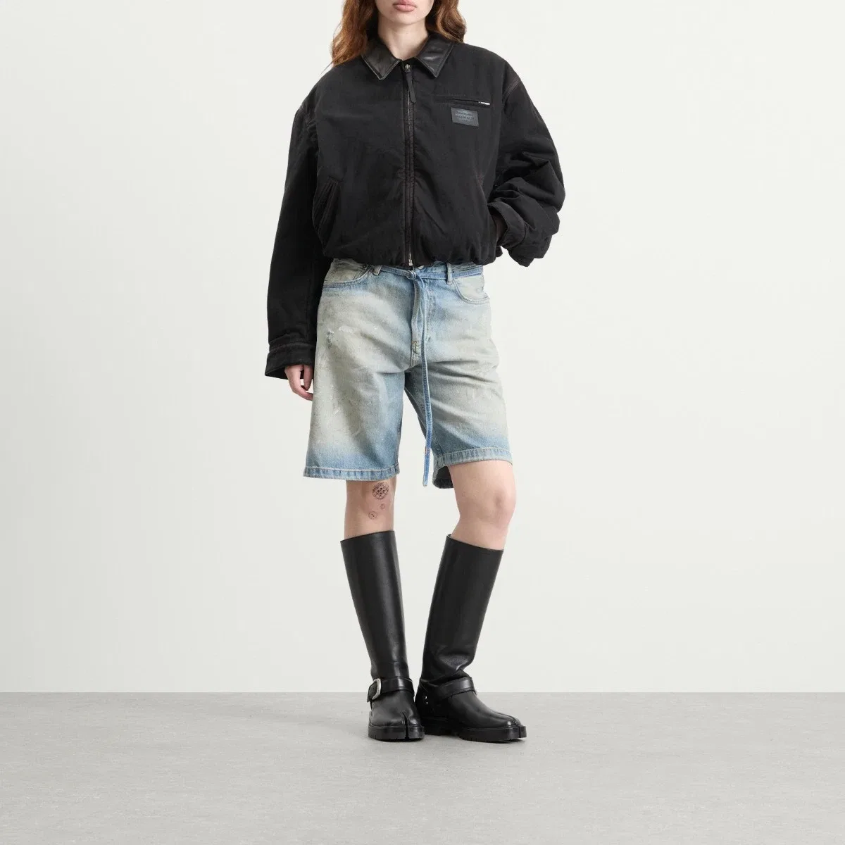 Шорты джинсовые свободного кроя Roland Acne Studios, Light Blue — фото 4