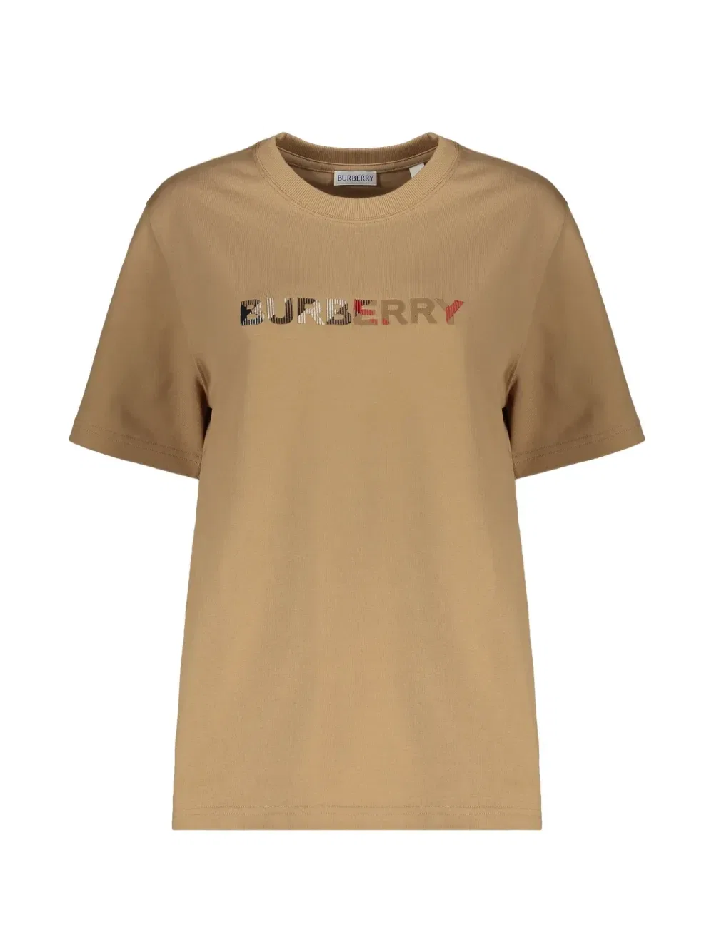 Футболка с вышитым логотипом Burberry, бежевый