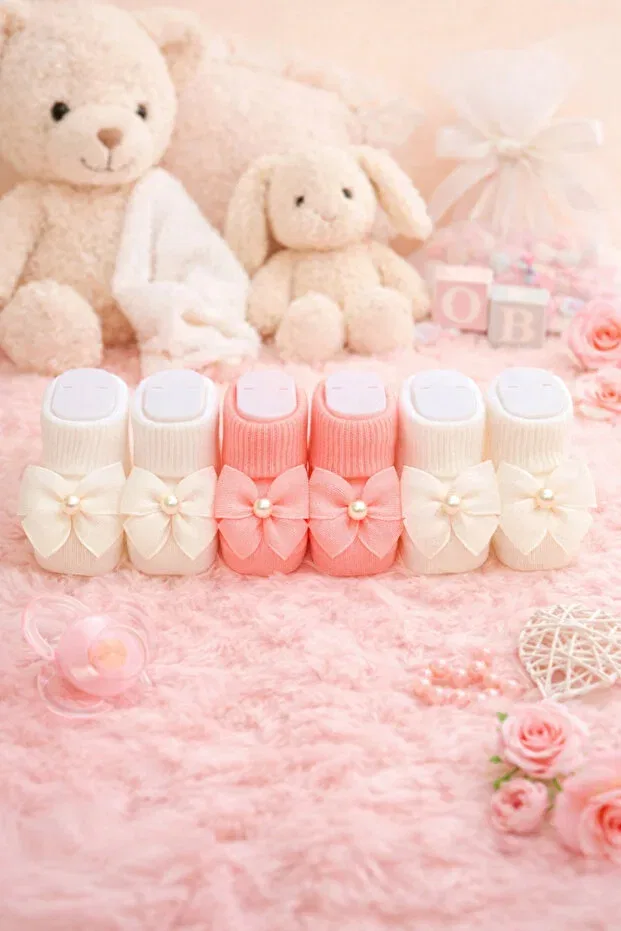Детские носки с бантом 3 набора по 6 пар Baby Socks, Mixed