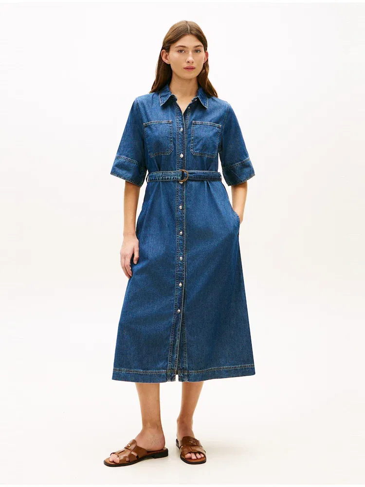 Платье джинсовое с половиной рукавом TOMMY HILFIGER, Blue