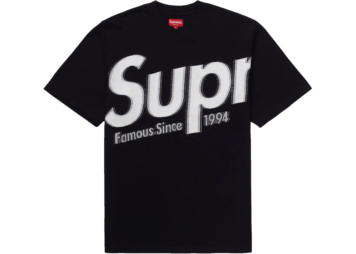 Мужская футболка с принтом Supreme Intarsia Spellout S/S Top, Black
