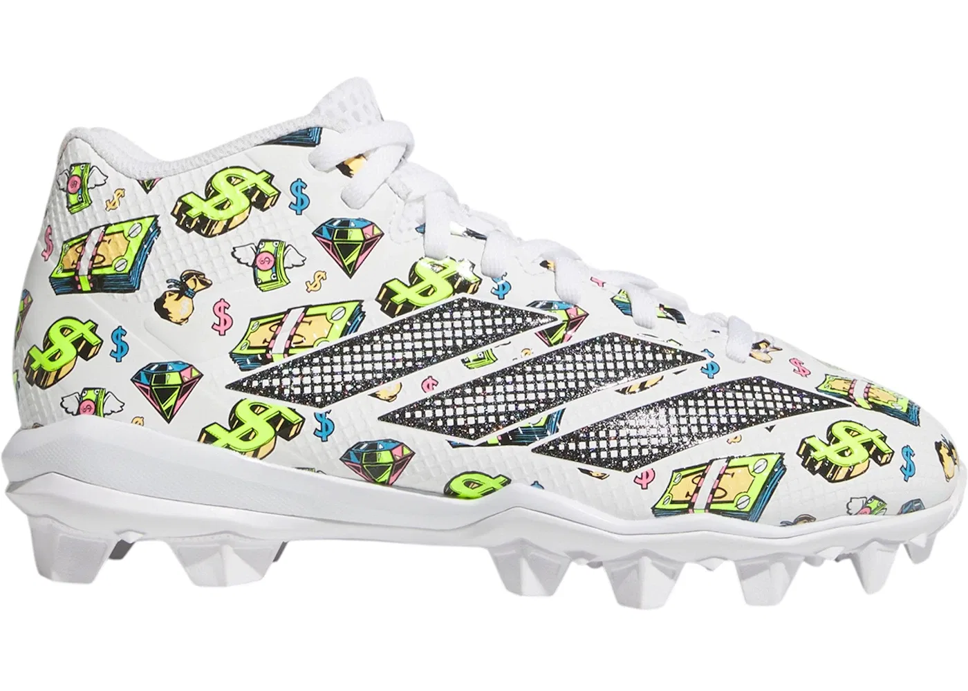 Детские бутсы Adidas Adizero Impact.2 Molded Rubber, Cloud White/Core Black/Cloud White