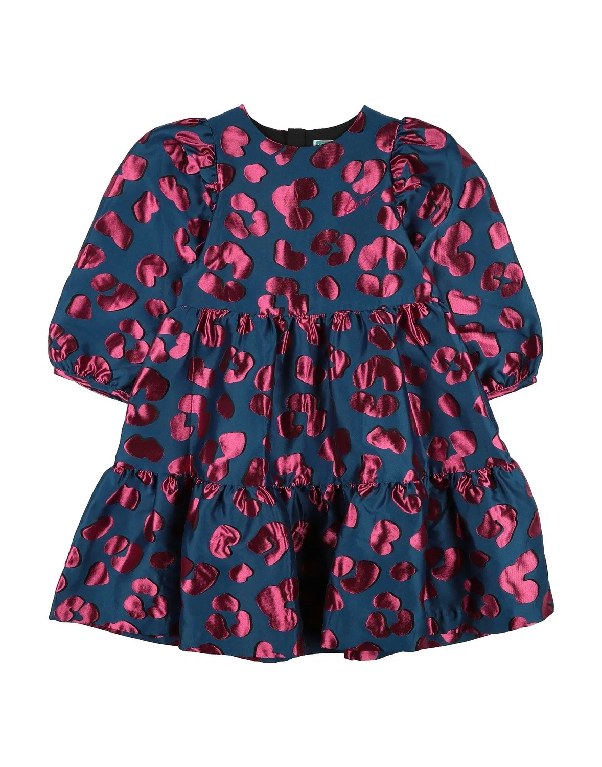 Детское платье для девочек из твида Kenzo Kids, темно-синий