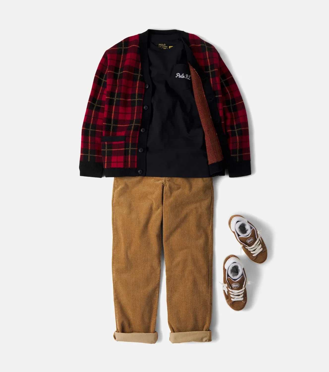 Вельветовые брюки из хлопка Polo Ralph Lauren Kids, коричневый — фото 2