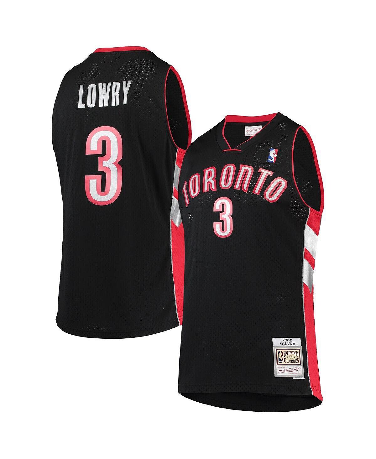 

Мужская футболка kyle lowry black toronto raptors hardwood classics swingman jersey Mitchell & Ness, черный
