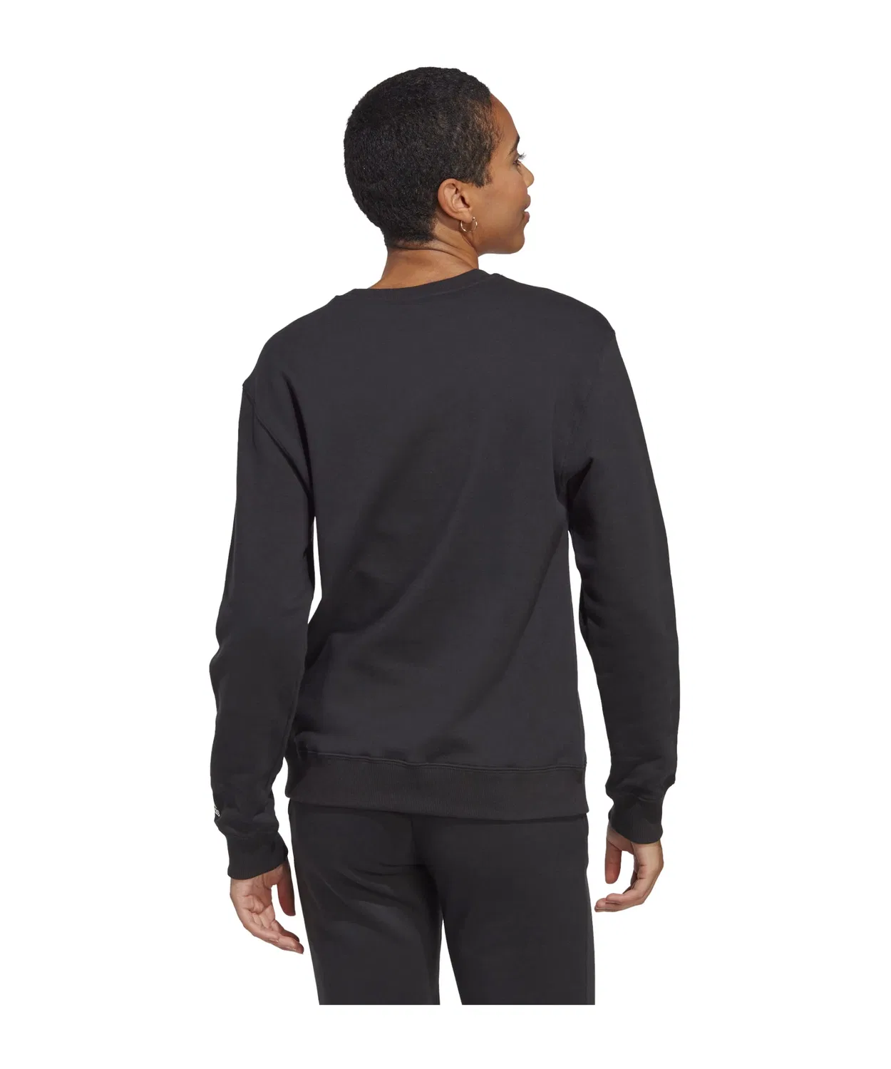 Женский свитшот из футера Essentials Linear adidas, Black / White — фото 3