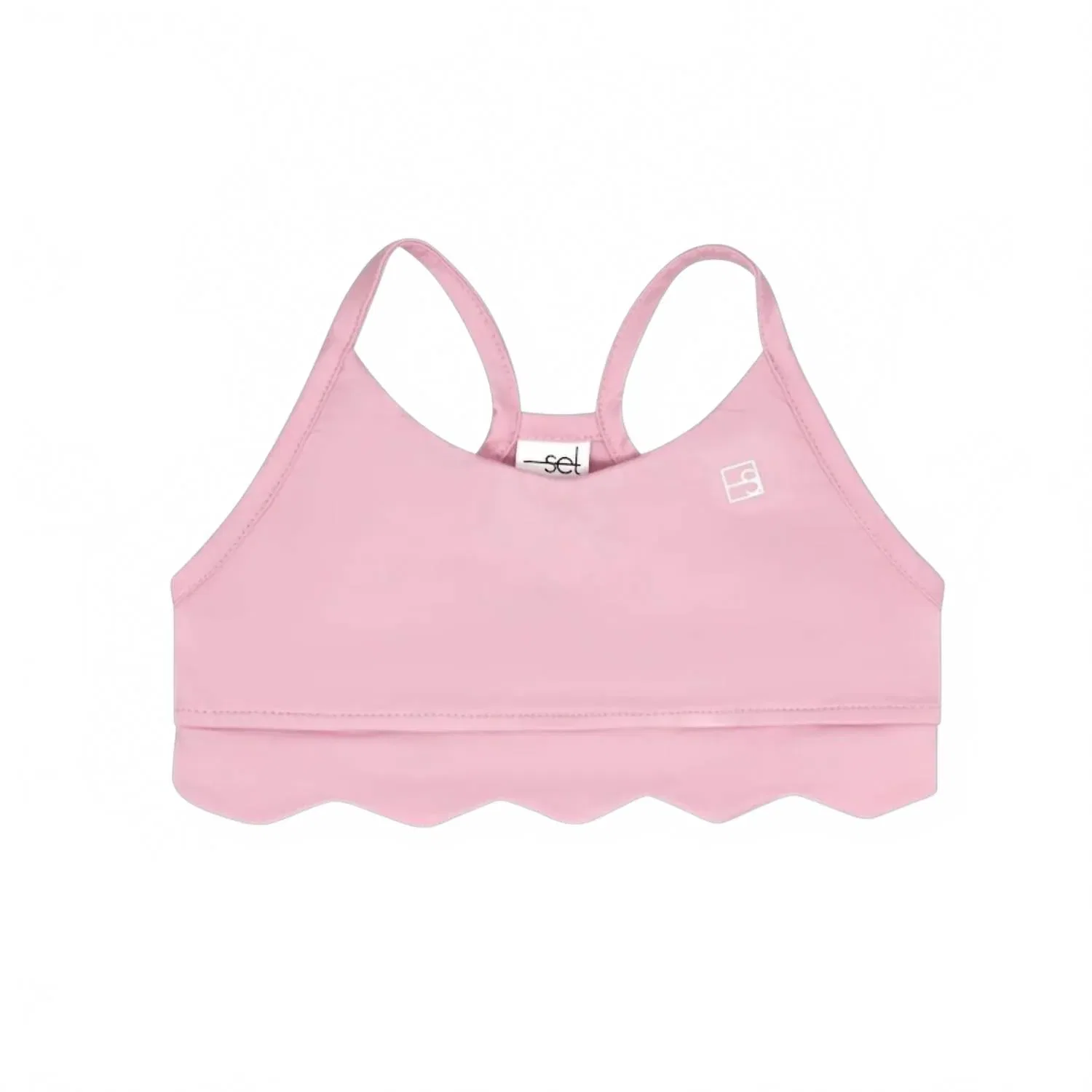 Детский спортивный топ для девочек с волнистым краем Becca Scallop Lullaby Set, Cotton Candy Pink