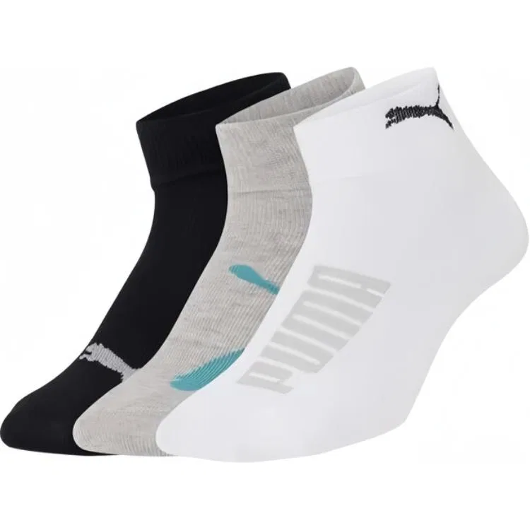 Детские носки-невидимки 3 пары PUMA, Black/White/Gray