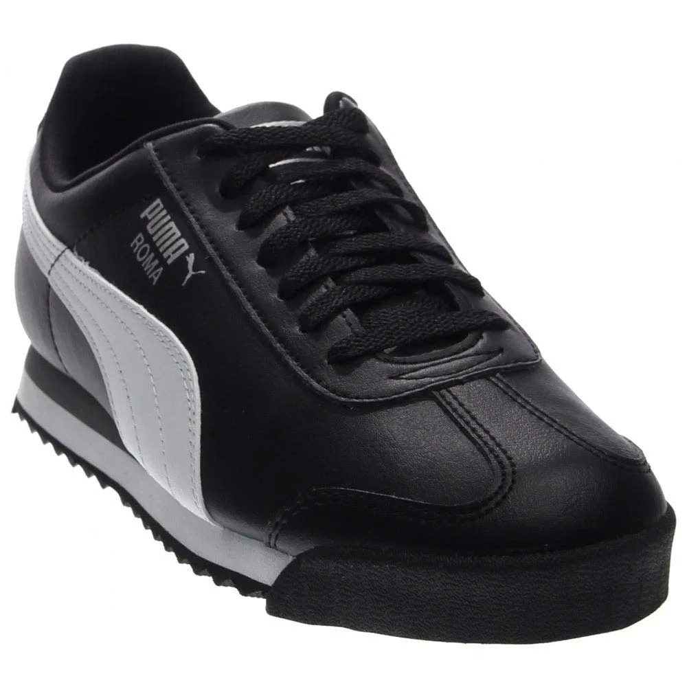Детские кроссовки для мальчиков с закрытым носком Roma Basic PUMA, Black White PUMA Sil — фото 3