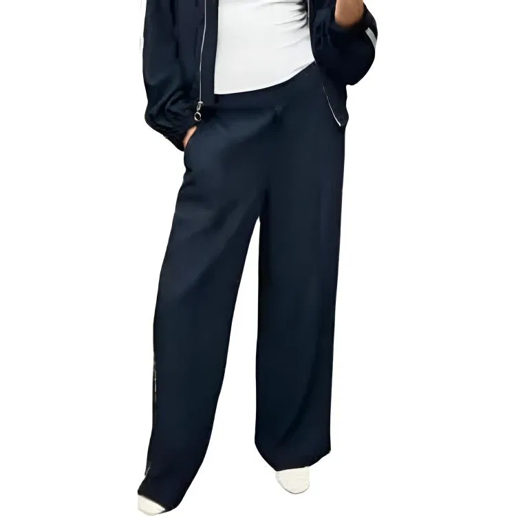 Женские брюки свободного кроя с широкой штаниной Sea Blue ZARA, Sea Blue — фото 4