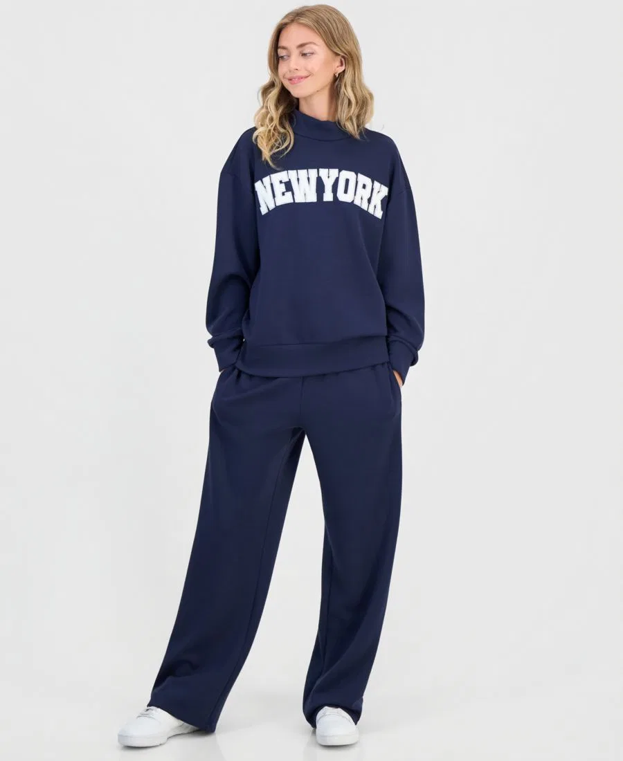 Комплект из свитшота с высоким воротом и спортивных брюк FVR DRM, Navy New York — фото 4