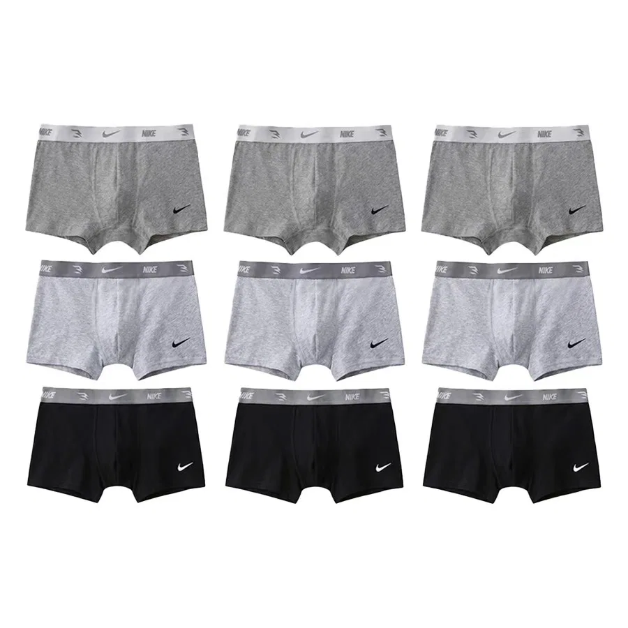 Детские трусы-боксеры с завышенной талией Nike Grade School Underpants Moderate Boxer Shorts Stretch, Magnet Gray