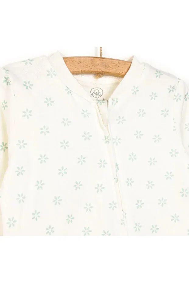 Детский комбинезон для девочек с принтом Floral Organic Cotton Baby Girl Romper Momercy, Ecru — фото 3