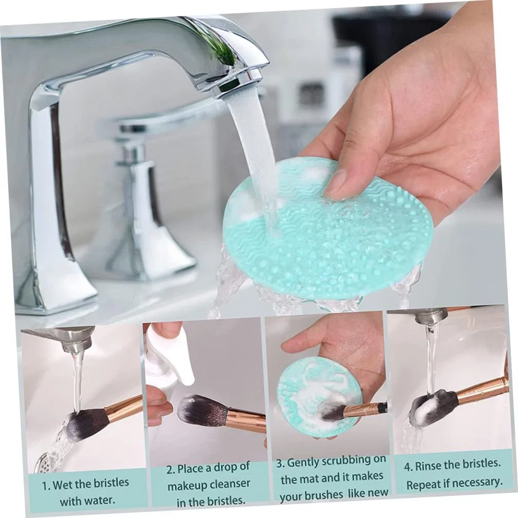 Силиконовые подушечки для очистки кистей, Minkissy, 2 шт, 10x10 см — фото 3