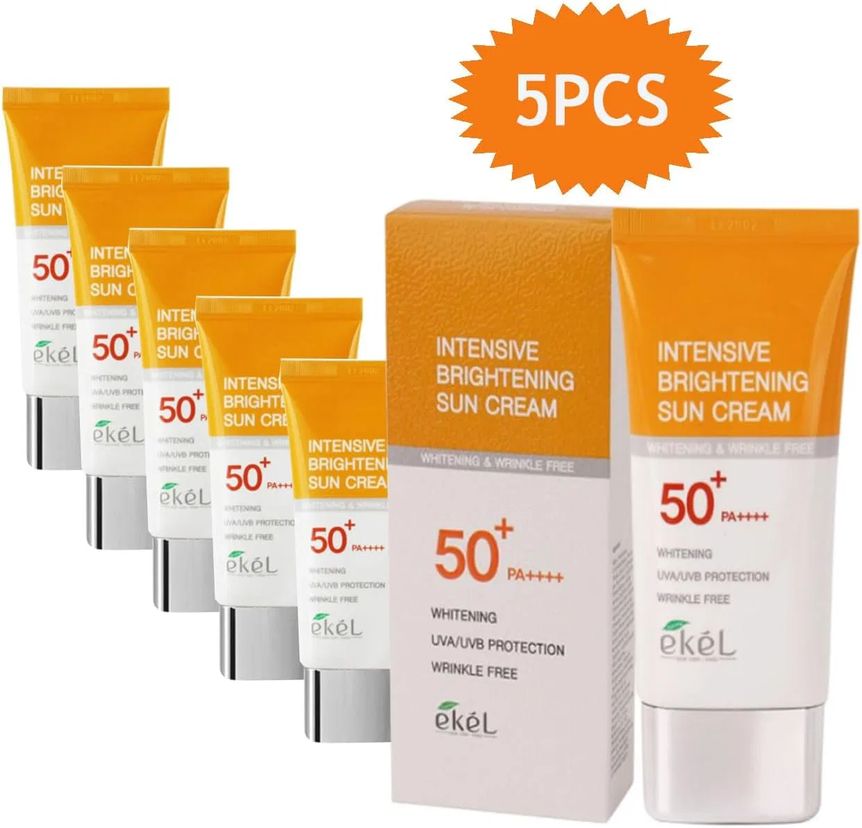 Солнцезащитный крем EKEL Tone Up Sun Cream SPF50+ PA++++ 70мл x5