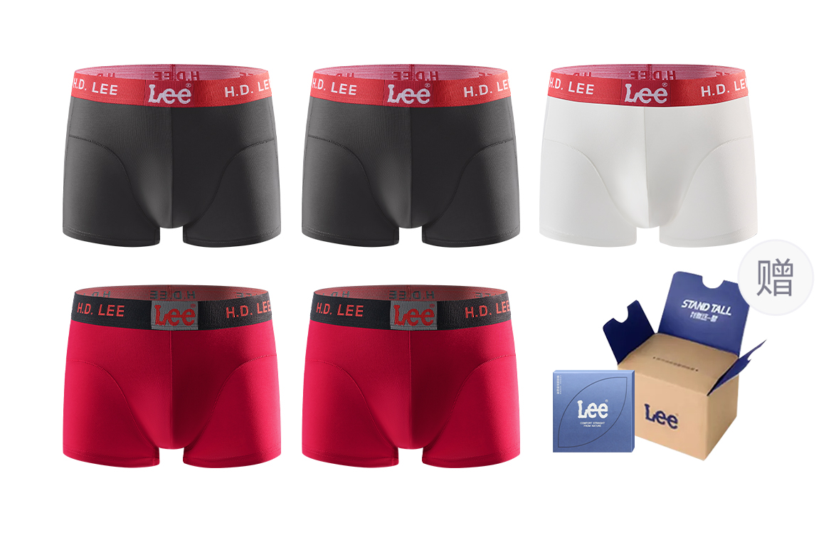 

Классические трусы 101 для мужчин, набор из 5 штук Lee, белый