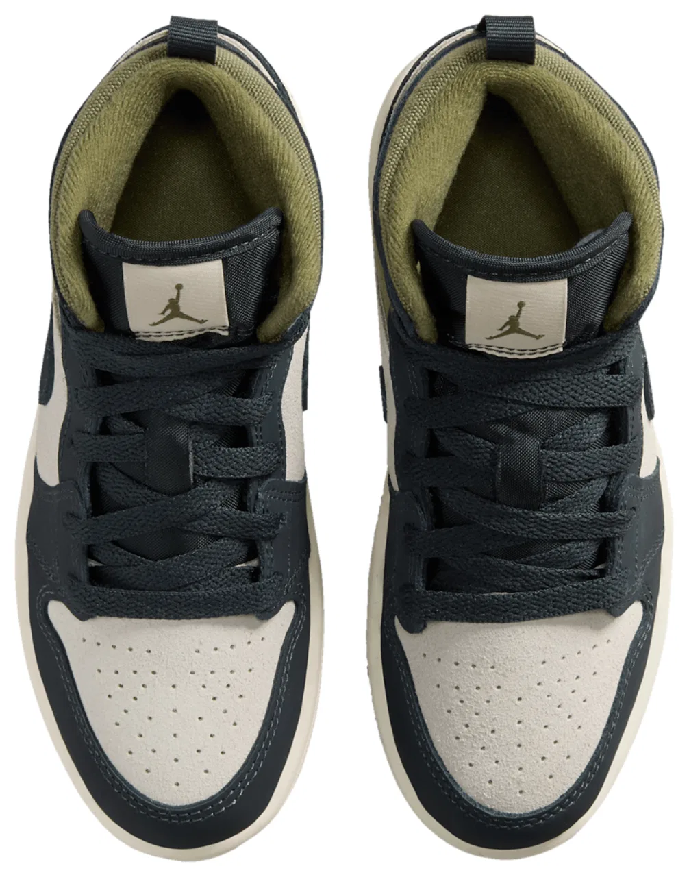 Кроссовки для мальчиков Jordan 1 Mid SE, цвет Light Orewood/Off Noir/Medium Olive — фото 4