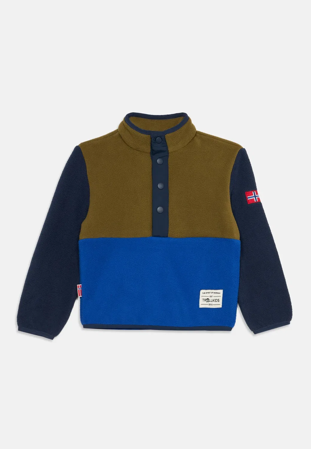 Универсальный флисовый джемпер Trollkids, Royal Blue/Spruce Green