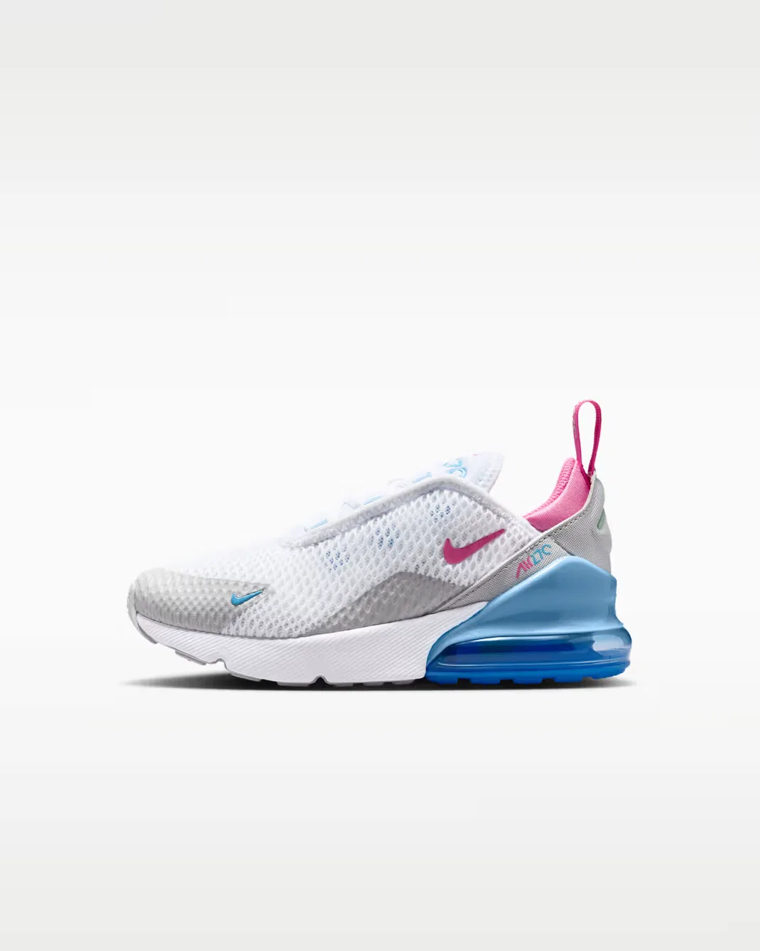 Детская обувь Nike Air Max 270, White/Football Blue/Arctic Green/Pinksicle