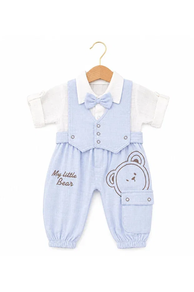 Детское боди-комбинезон для мальчиков хлопковый Kardeşler Bebe, Blue
