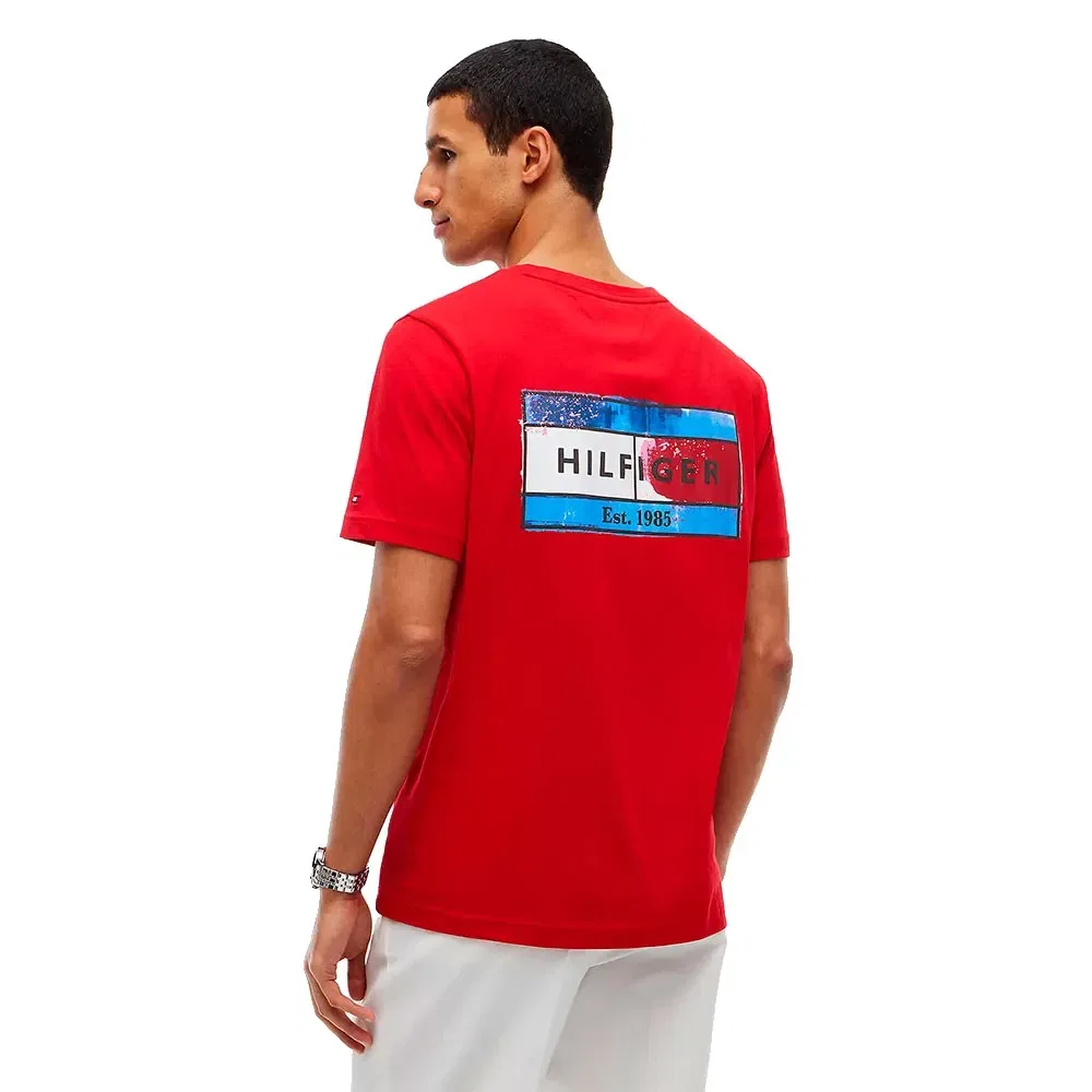 Мужская футболка с принтом Back Flag Tommy hilfiger, Red — фото 2