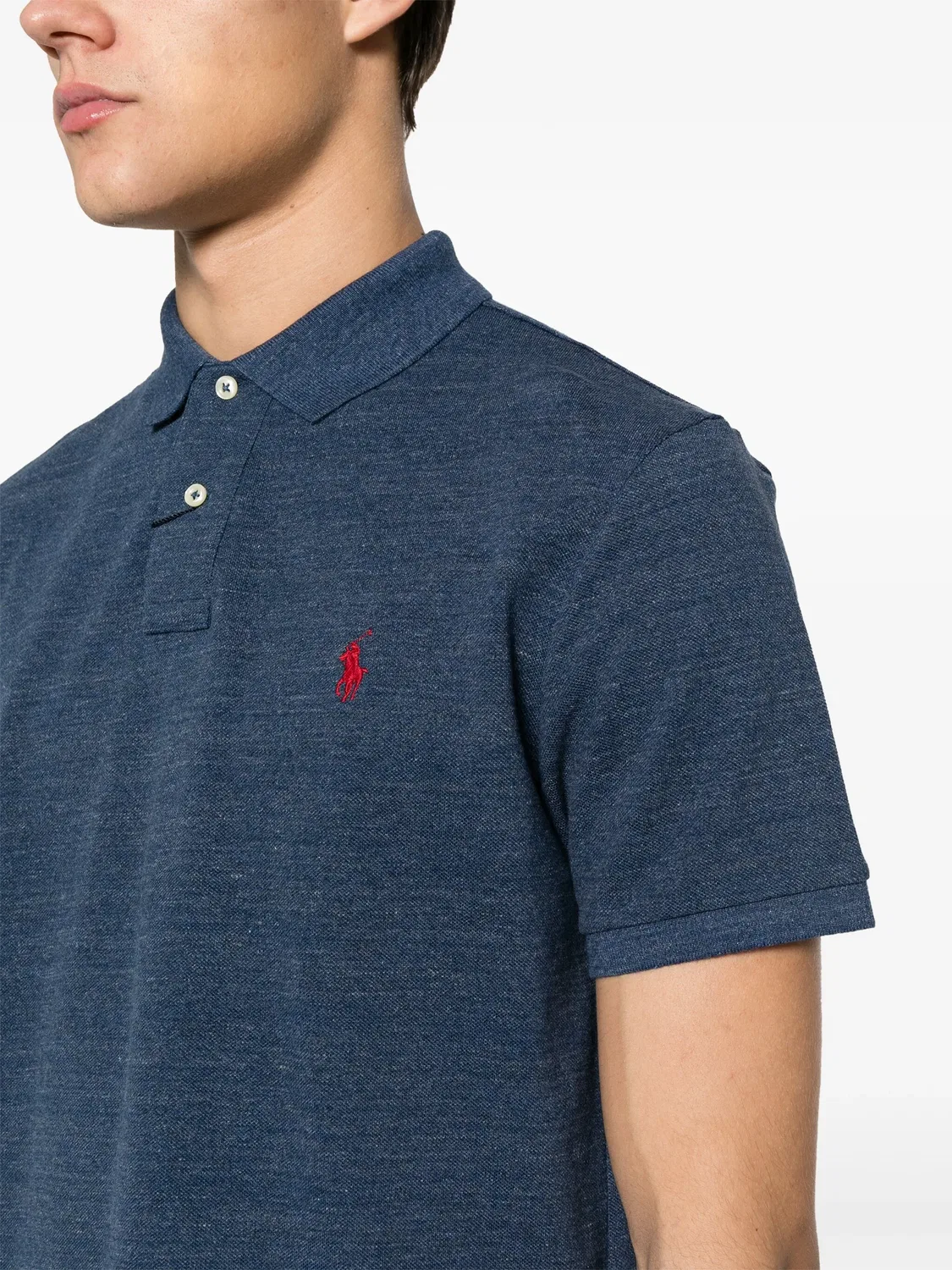 Поло из хлопкового пике Polo Ralph Lauren, индиго — фото 2