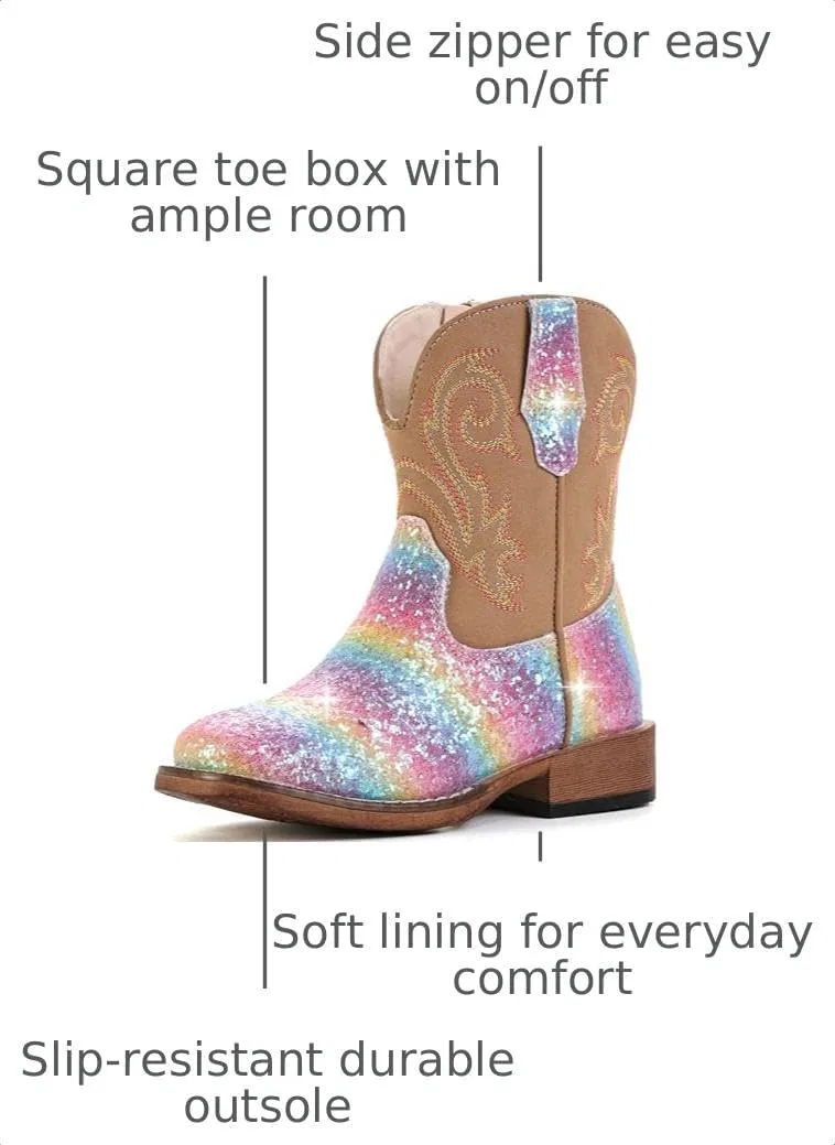 Детские сапоги для девочек с блестками Cowgirl Boots IUV KIDS, Glitter — фото 3