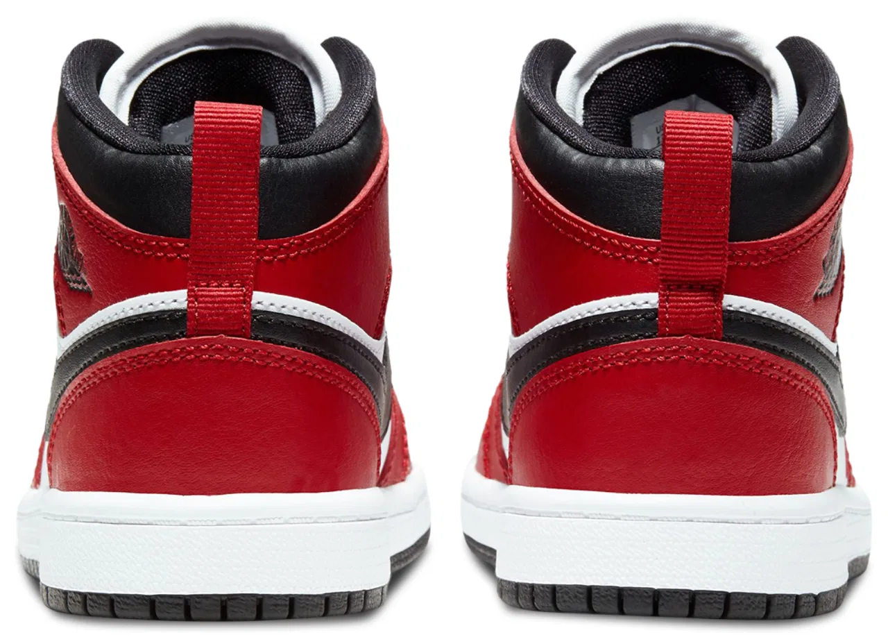 Кроссовки для мальчиков AJ1 Mid Jordan, цвет Black/Gym Red/Black — фото 4
