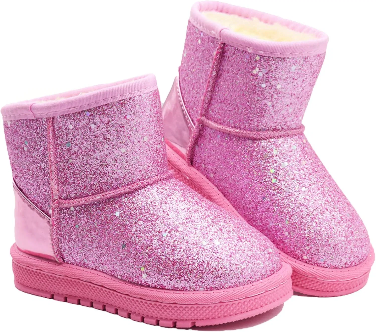 Детские зимние сапоги для девочек с блестками Sugmzox, Pink Sequin