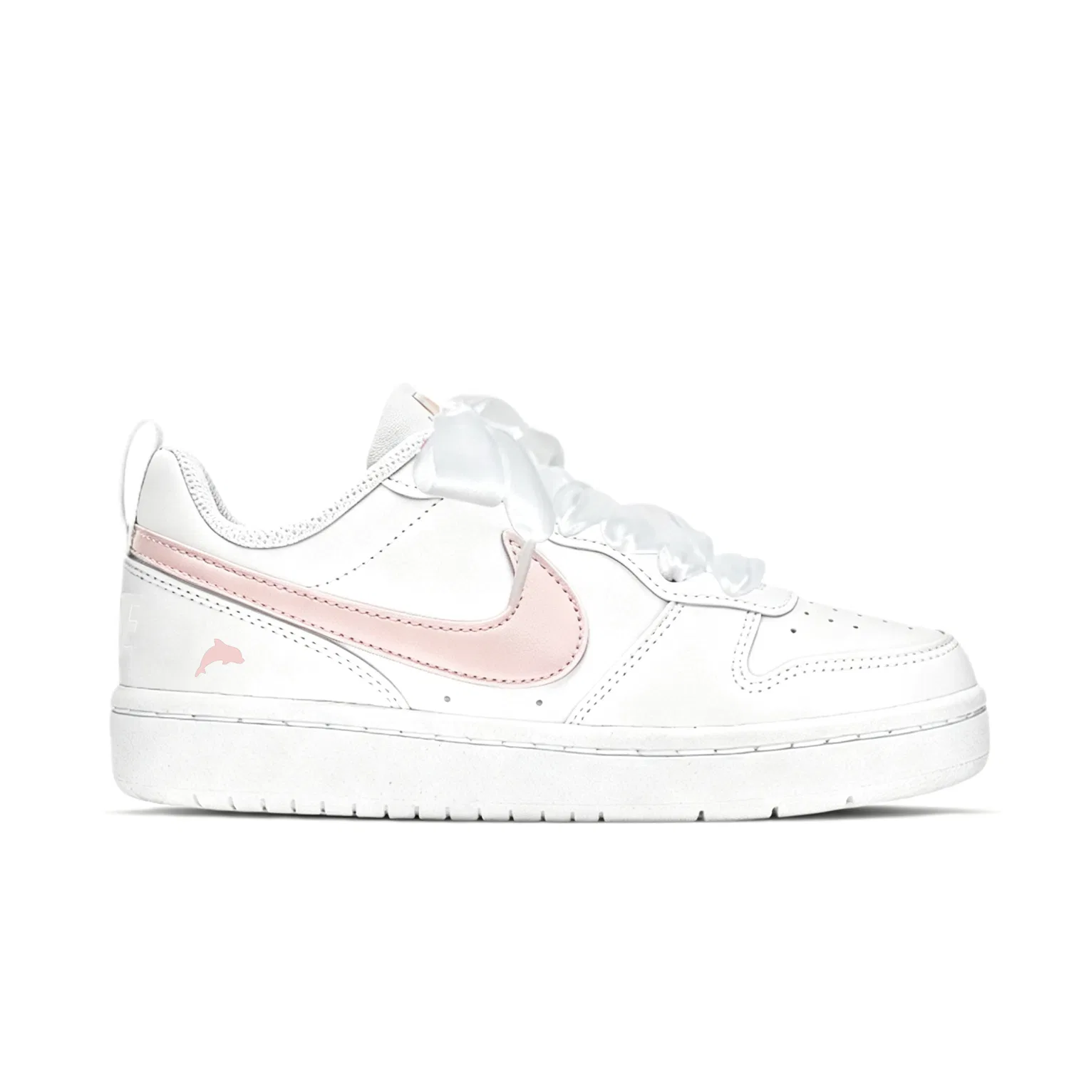 Детские кроссовки для скейтбординга низкие с кожаным верхом Court Borough Nike, Pink — фото 3