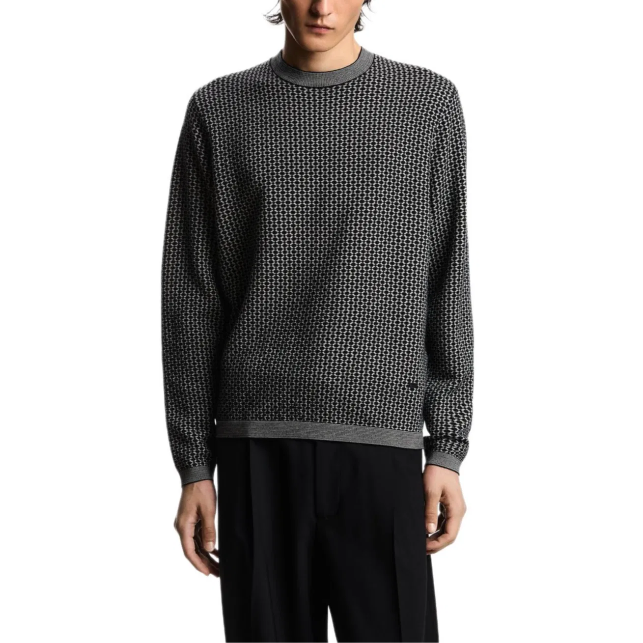 Мужской свитер с круглым вырезом EMPORIO ARMANI, Blue — фото 3