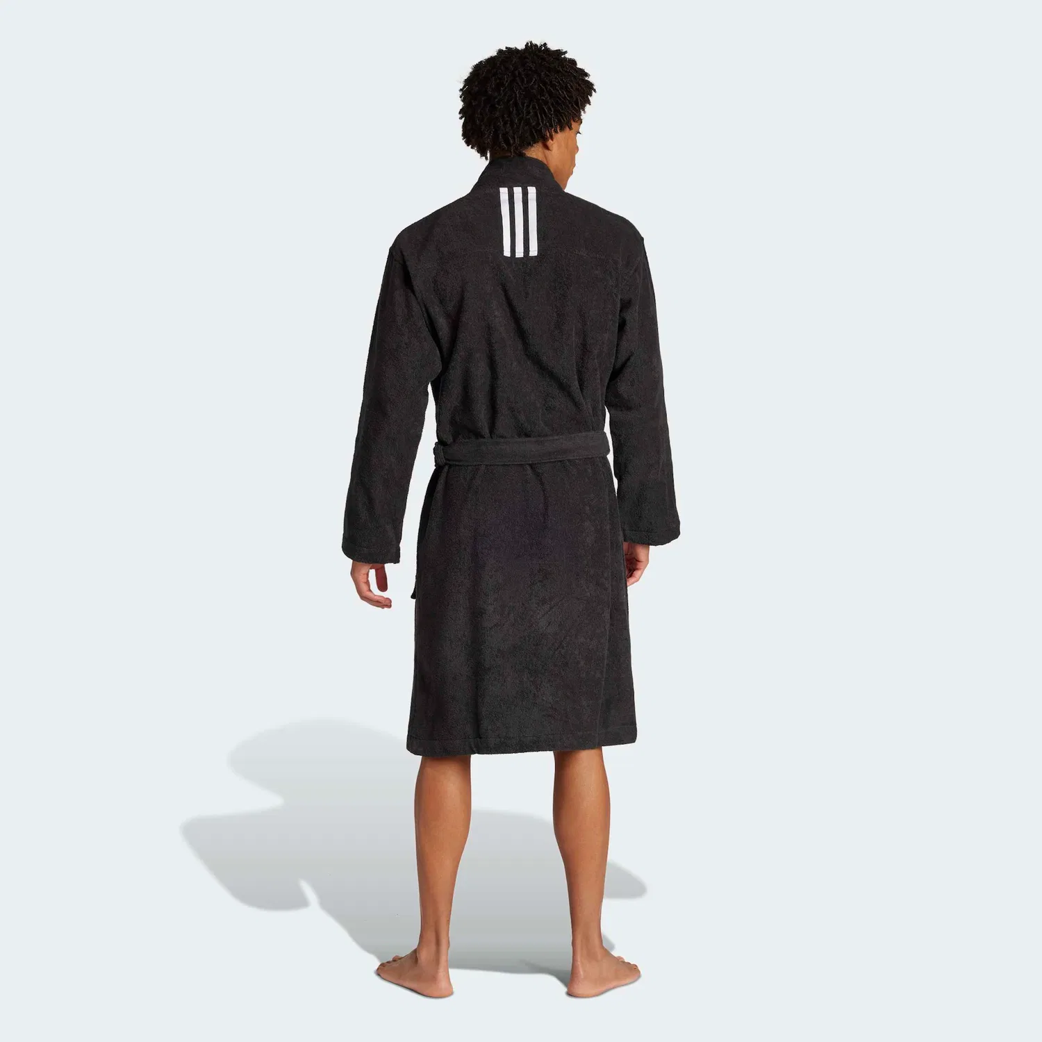 Мужской халат из легкой хлопковой ткани Adidas Performance, Black — фото 3